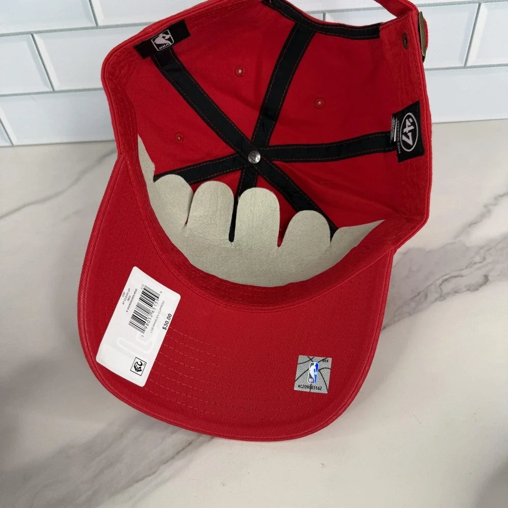 Los Angeles Clippers Hat Cap Strap Back Mens Red 47 Basketball Dad Hat Clean Up